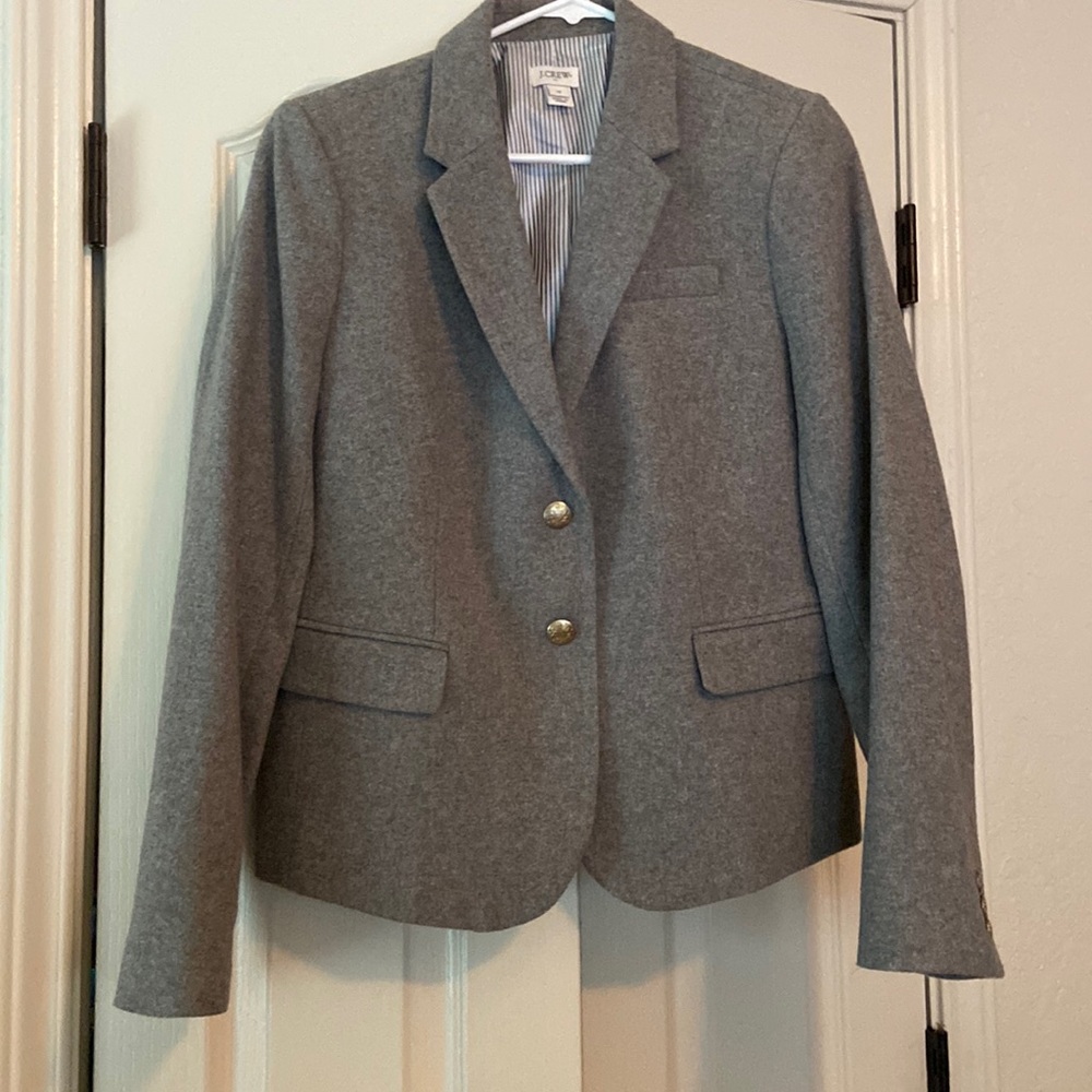 J. Crew Factory Gray Wool Blend Schoolboy Blazer
